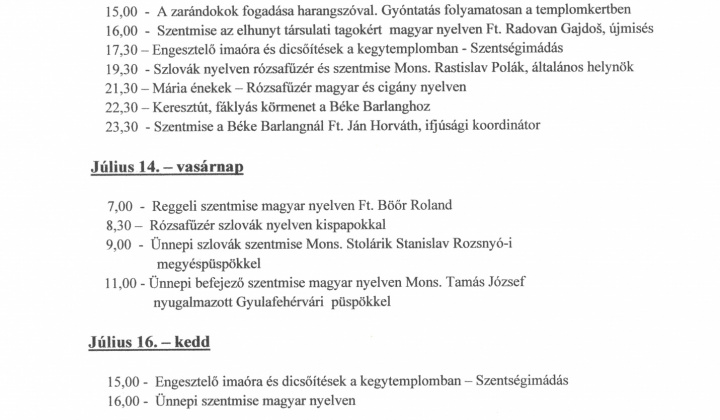 Fotka - Program Odpustu v Bôrke 2024