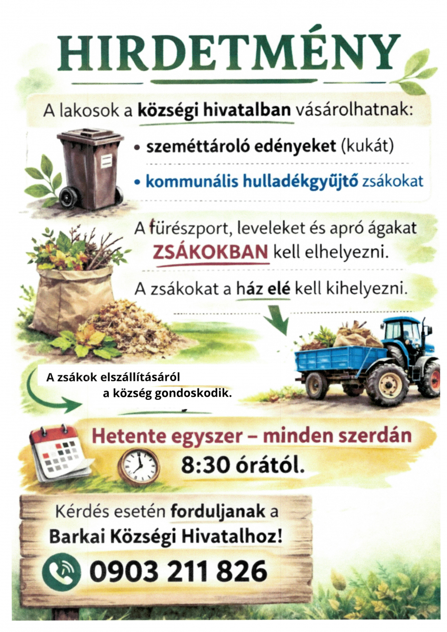 Fotka - Hirdetmény - hulladékgyűjtés