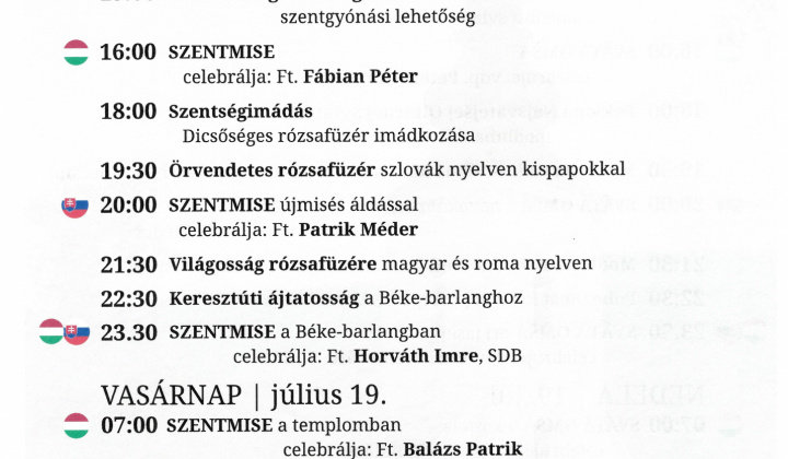 Fotka - Barka-i Búcsú  - program 2026
